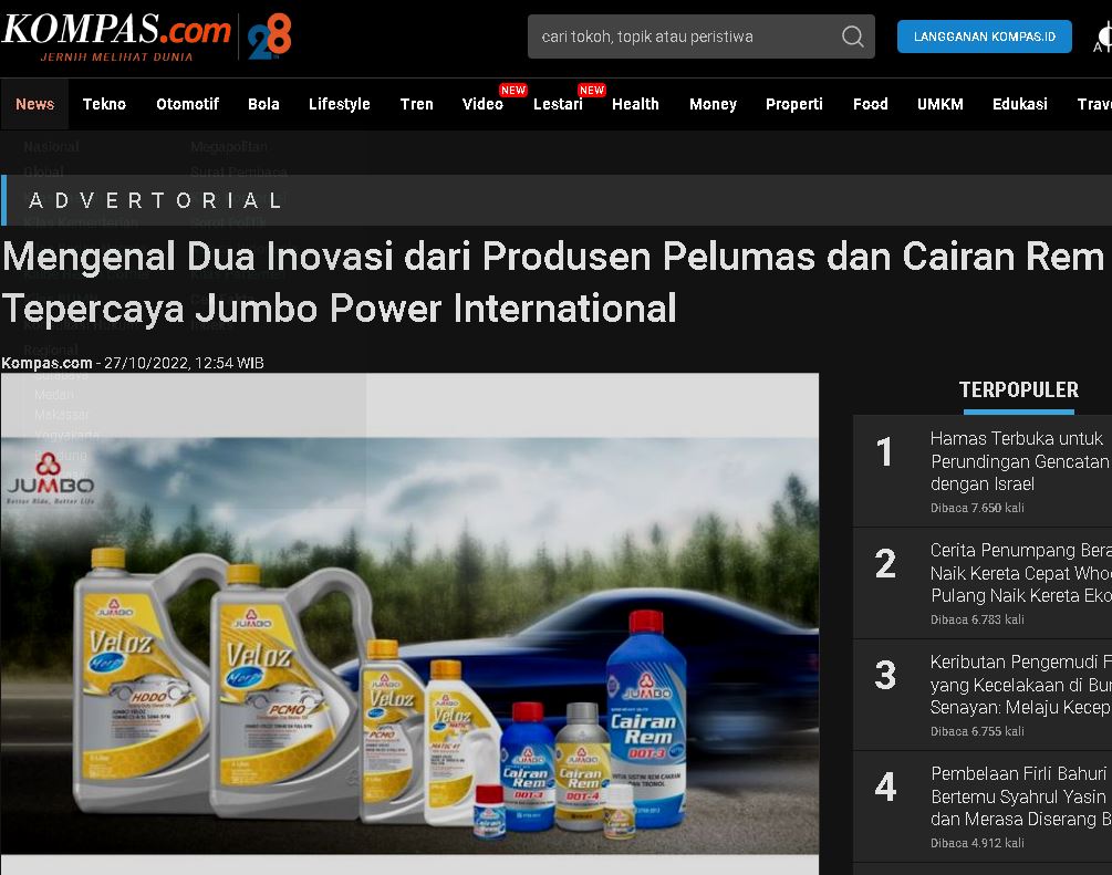 Mengenal Dua Inovasi dari Produsen Pelumas dan Cairan Rem Tepercaya Jumbo Power International